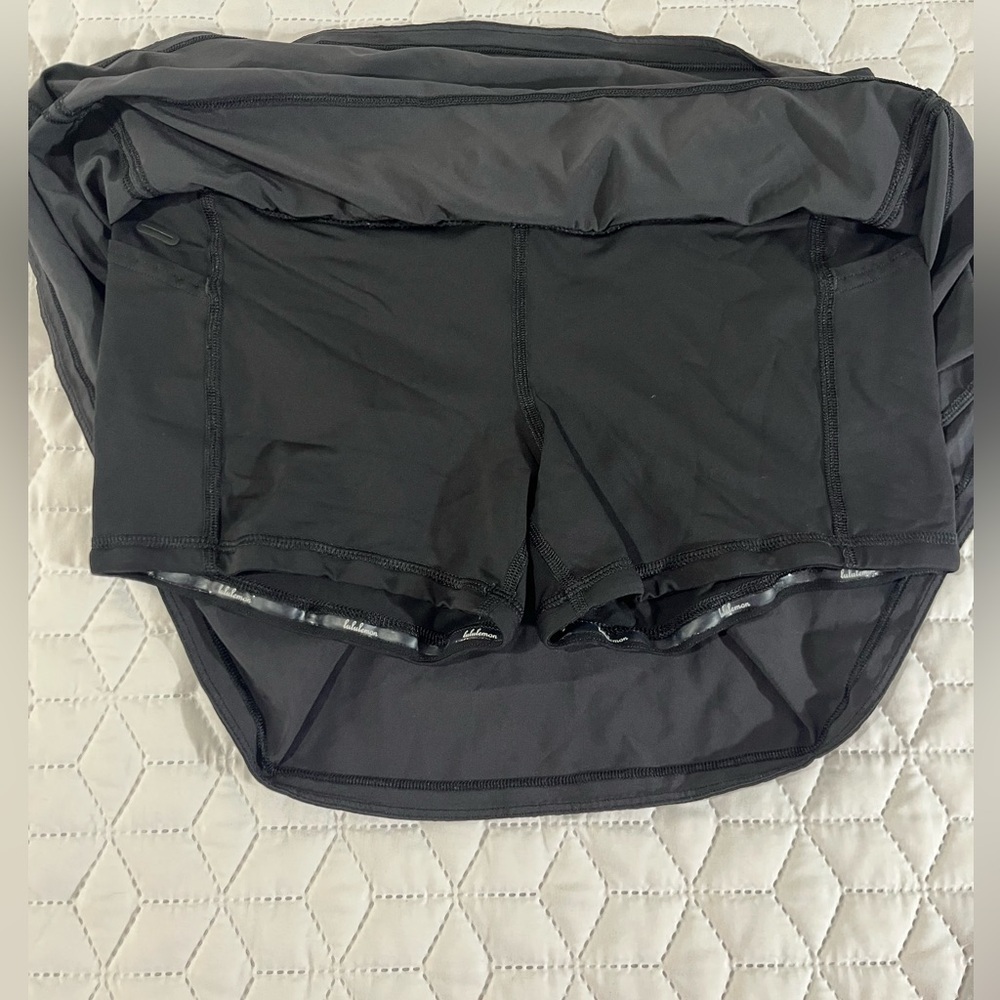 Lululemon Pace Rival Athletic Skirt Black Size 6 Tall Built-In Shorts Athletic - Picture 5 of 9